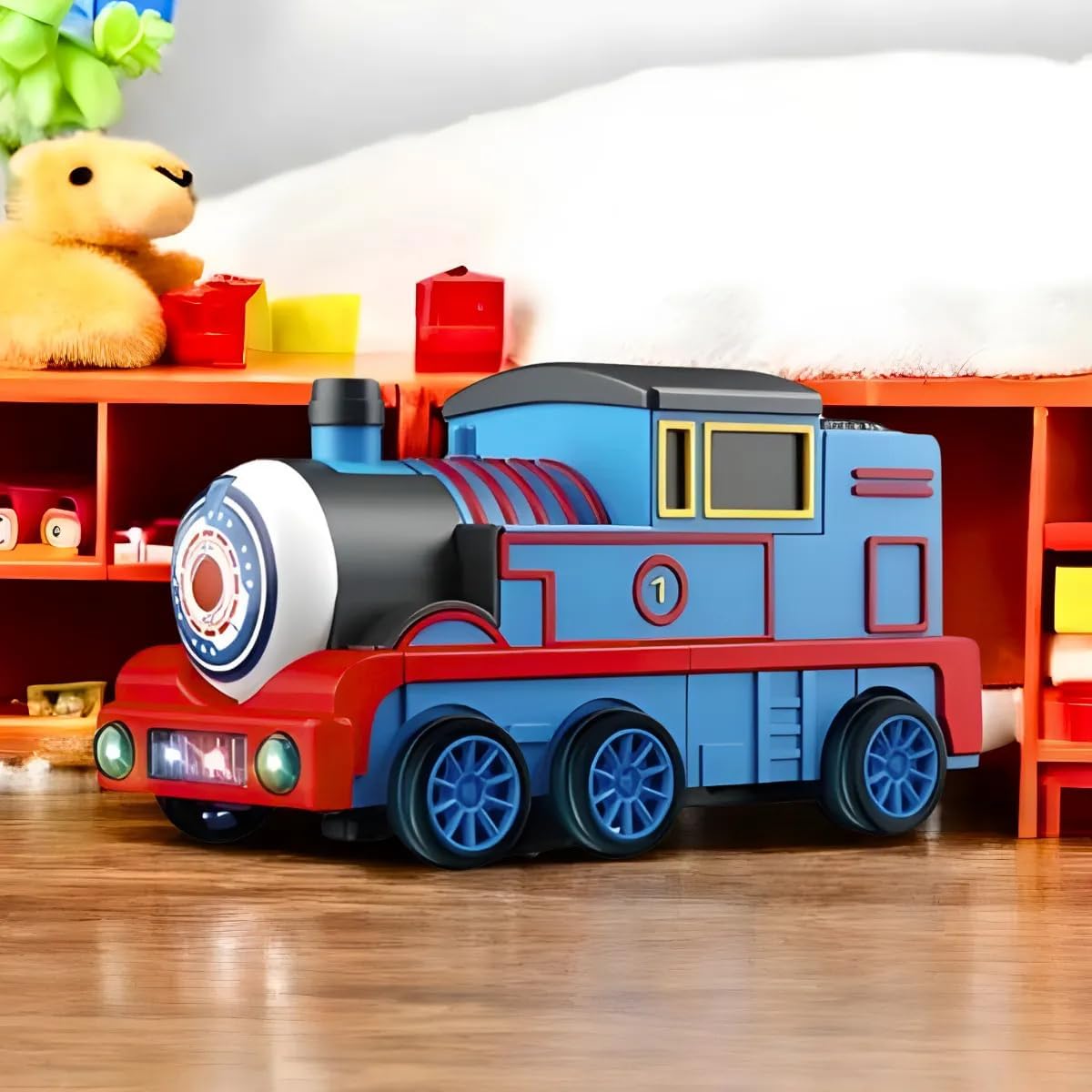 Electric Toy Train that Turns into a Robot with Music and LED Lights - Toy for children aged 3 and up.