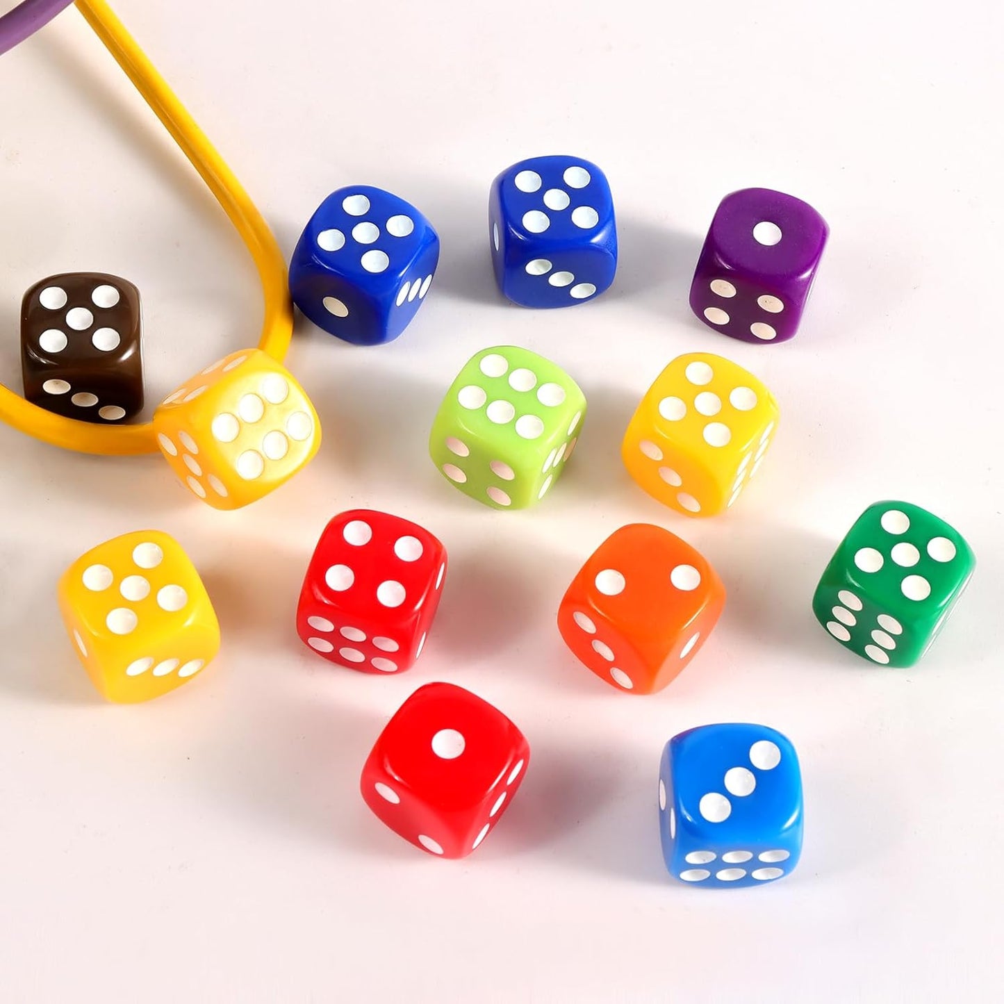 16MM Standard 6 Sided Dice Set, 40 Pieces Colorful Dice for Board Games, Classroom Math Bulk Game Dice, Make Entertainment More Exciting