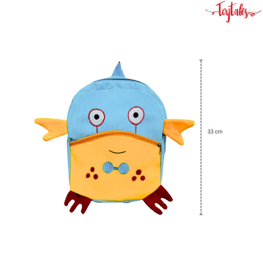 TOYTALES Cute Crabby Kids Backpack | Super Soft Plush Cartoon Animal Bag for Nursery & Preschool | Travel School Bag for Baby Girl, Boy & Toddlers (2-5 Years)