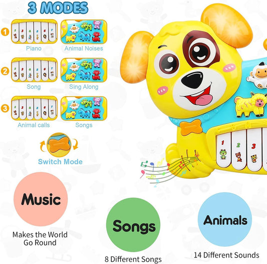 Jack Royal Monkey Piano Music Toy with Light & Music Early Learning Fun Educational Baby Keyboard Piano for Infant Kid Boys & Girls Toddlers