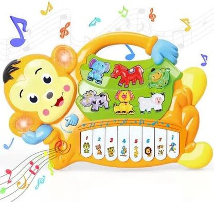 Jack Royal Monkey Piano Music Toy with Light & Music Early Learning Fun Educational Baby Keyboard Piano for Infant Kid Boys & Girls Toddlers