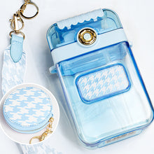 Camera-Style BPA Free Sipper Bottle 850ml with Coin Pouch & Crossbody Strap