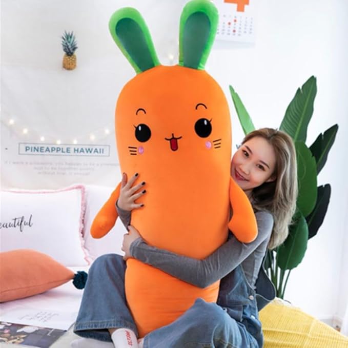 55cm Carrot Hugging Pillow, Cartoon Carrot Plush Toy，Cute Carrot Shape Pillow Stuffed Carrot Toy Soft Carrot Doll for Kids Girls GIF