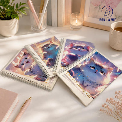 Glowing Cat A5 Spiral Notebook