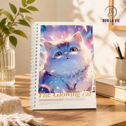 Glowing Cat A5 Spiral Notebook