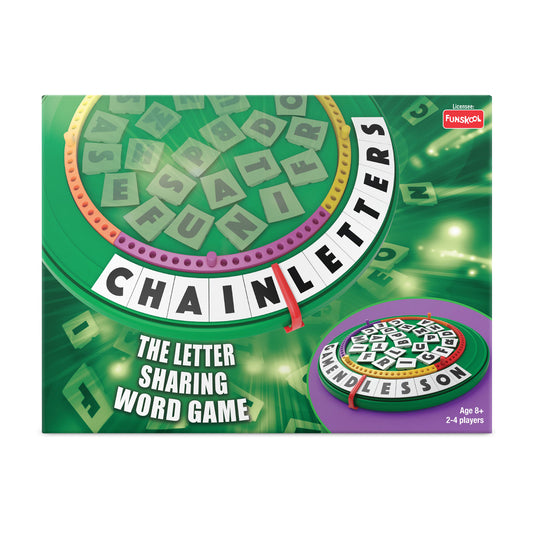 Funskool Games-Chain Letters,Educational & The Letter Sharing Word Game, For Kids, Adults & Family,2 - 4 Players,8 & Above