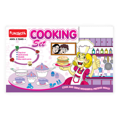 Giggles Funskool - Cooking Set, Colourful Pretend And Play Cooking Set, Language And Social Skills,Role Play, 3 Years & Above, Preschool Toys