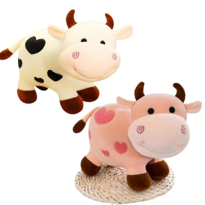 Cow Plush Stuffed Animal Soft Cow Cow Stuffed Animal Plush Cow Plush Cow Throw Sleeping Pillow Toy Gift for Kids Adults (Color: Pink, Size: 43cm)