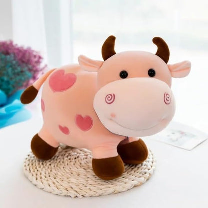Cow Plush Stuffed Animal Soft Cow Cow Stuffed Animal Plush Cow Plush Cow Throw Sleeping Pillow Toy Gift for Kids Adults (Color: Pink, Size: 43cm)