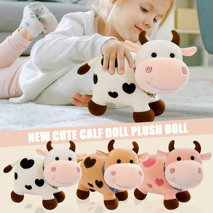 Cow Plush Stuffed Animal Soft Cow Cow Stuffed Animal Plush Cow Plush Cow Throw Sleeping Pillow Toy Gift for Kids Adults (Color: Pink, Size: 43cm)