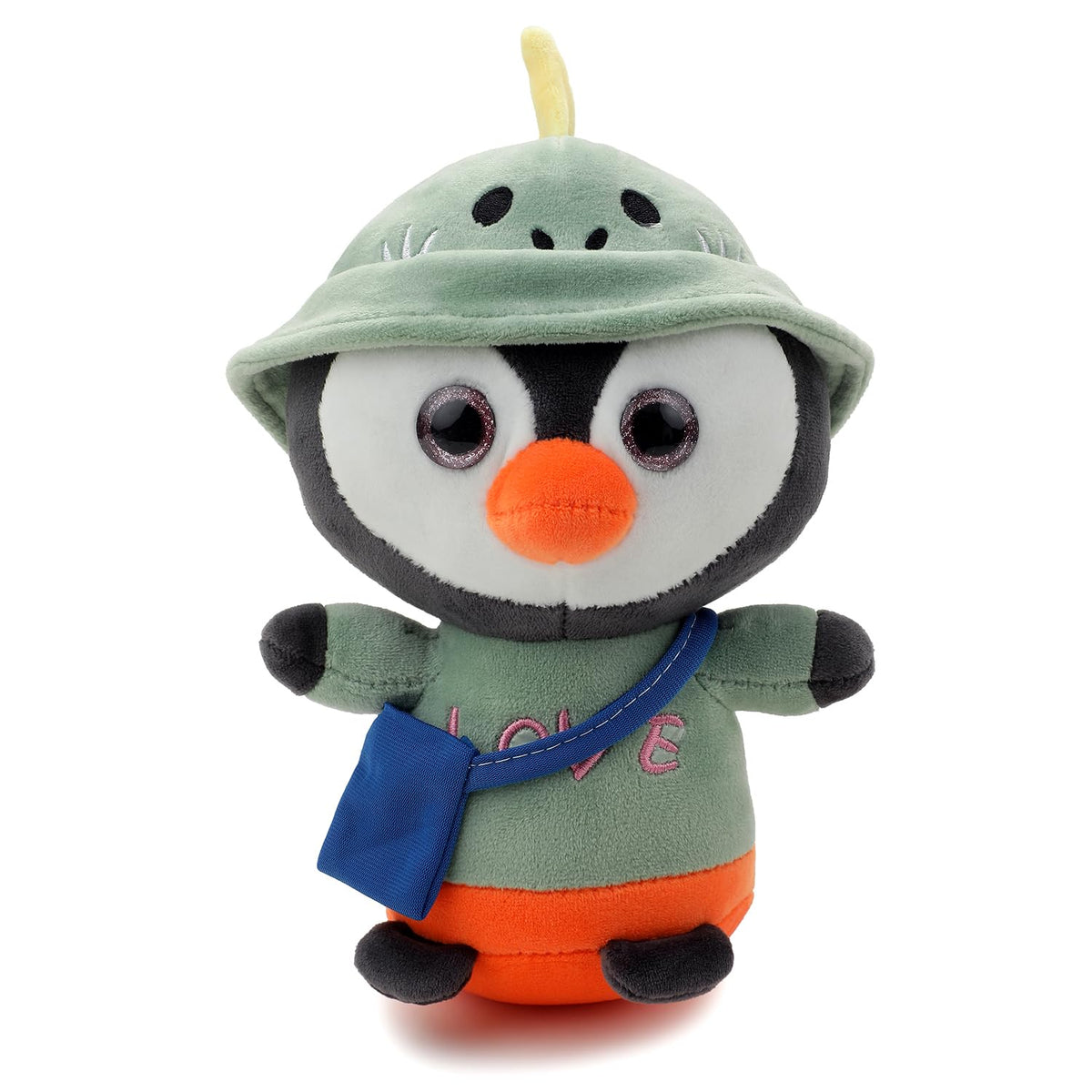 Cute Dressed Penguin Plush Stuffed Toy with Cap and Sling Bag