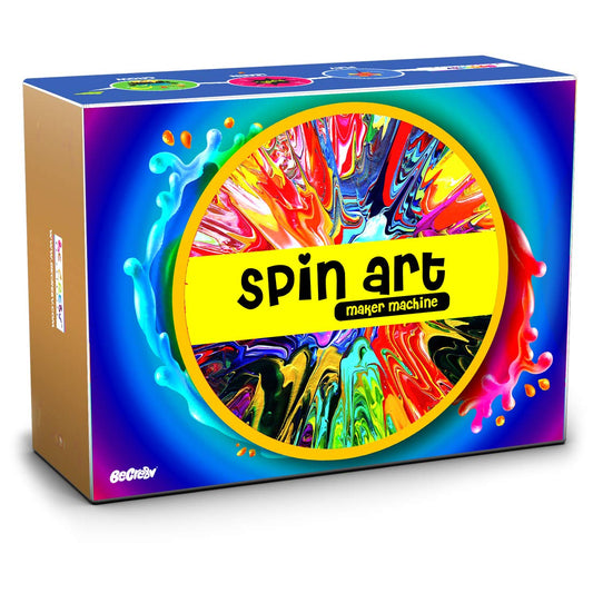 Be Cre8v Spin Art Machine DIY Kit - Creative Spin & Paint Kit With Motorized Spinning Machine, Portable & Easy to Carry, 7 Paint Bottles Including Metallic Gold & Silver Colors