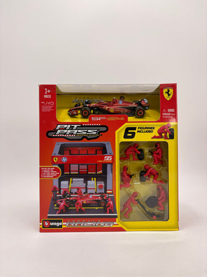 Bburago Original Formula 1 Pit Lane Garage Set with 1:64 Die Cast Car