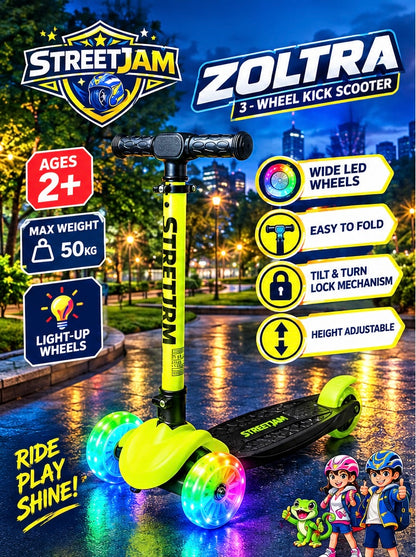 StreetJam Zoltra 3-Wheel LED Kids Scooter