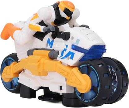 Futuristic Transforming Robot Motorcycle – 360° Deforming Stunt Bike with Lights and Music