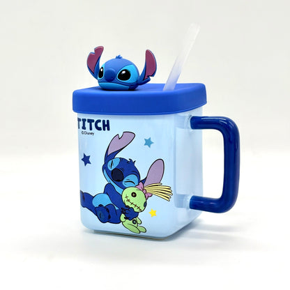 Stitch & Angel Character Mug with Straw and Topper Lid