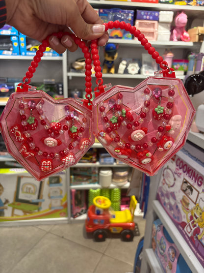 Red Heart Shape Kids Jewellery Set