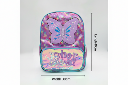 Purple Butterfly School Bag