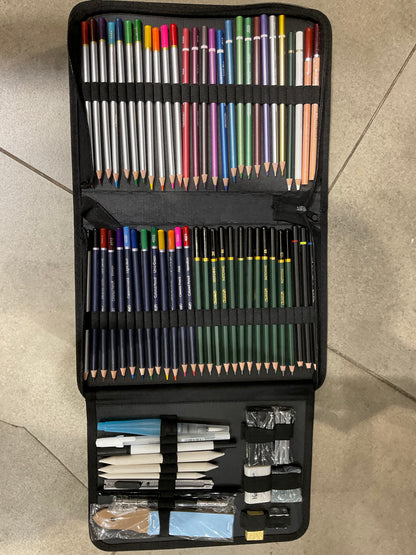 PopSmiling 42 Piece Sketch Drawing Set with Carry Case