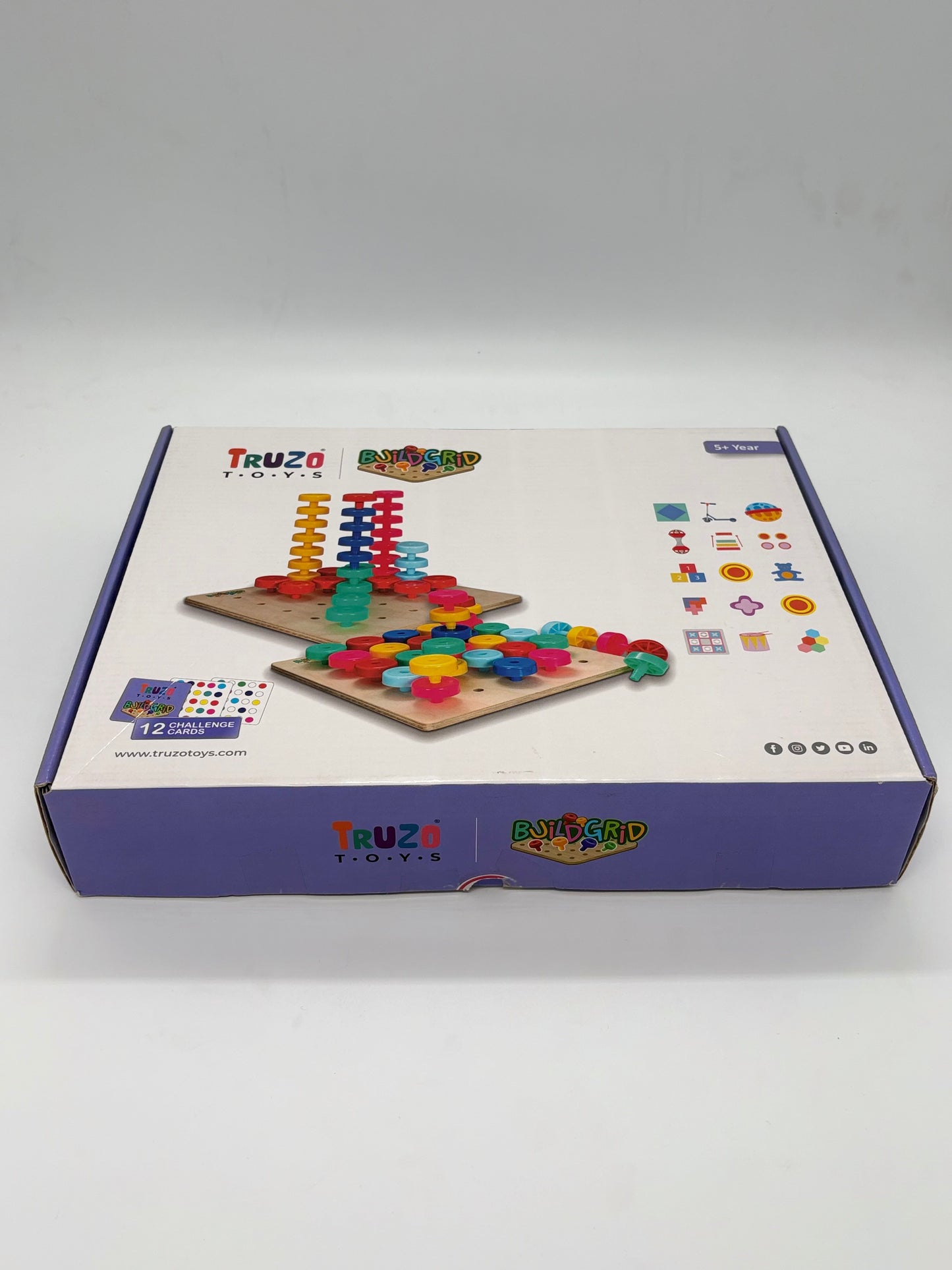 Truzo Buildgrid Peg Stacking Strategy Game for Kids
