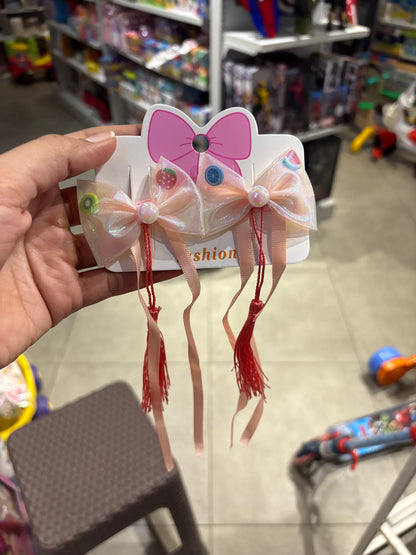 Pearl Bow Hair Clip with Hanging