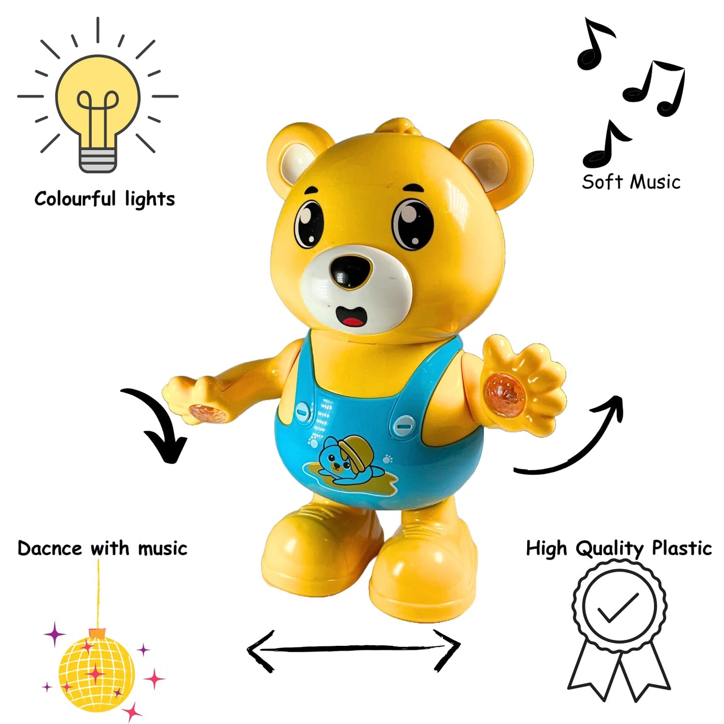 Dancing Bear, Dancing Toy with Light and Sound| Walk & Hand Swing Musical |Educational Robot Toys & Kids Toddler Gift