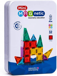 Mini Magnetic Geometry Building Tiles – 32 Pcs