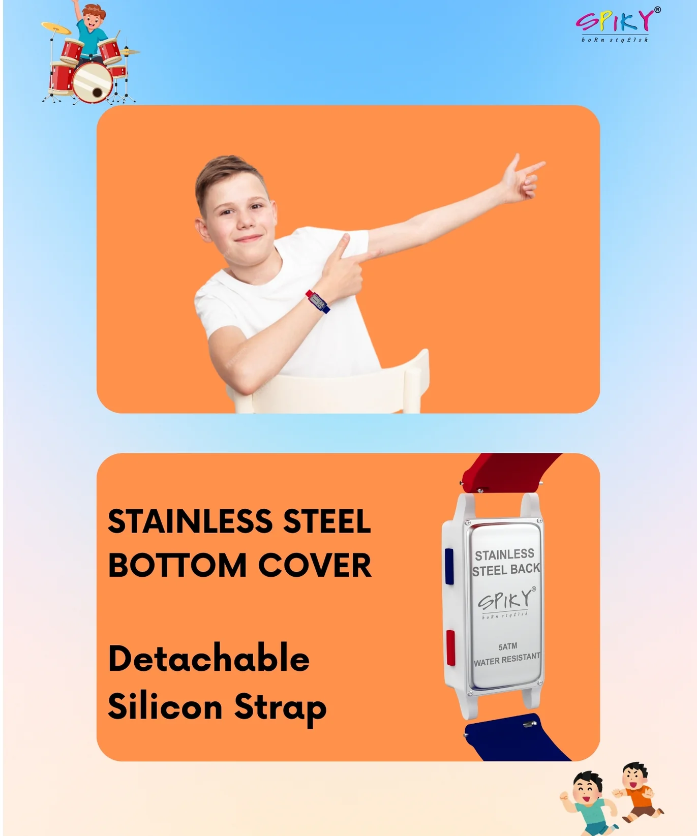 Spiky Spkeva44 Digital Sports Watch for Kids