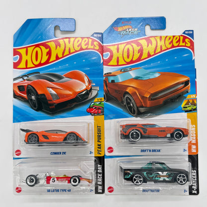 Hot Wheels 1:64 Die-Cast Set of 4 - 68 Lotus Type 49, Czinger 21C, Drift N Break, Draftnator