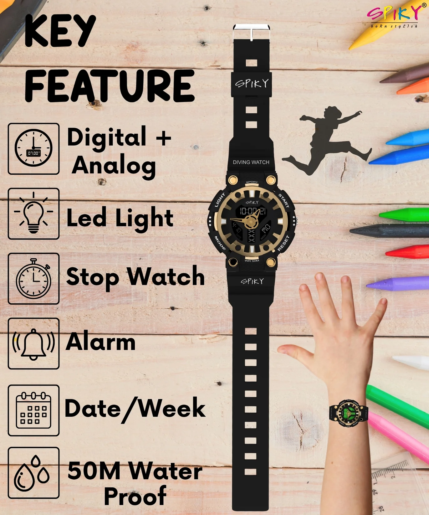 Spiky Spkeva31 Premium Analog-Digital Watch for Kids