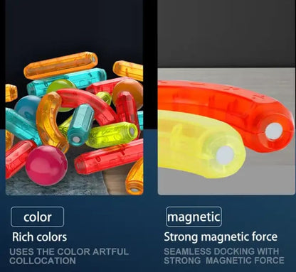 Light Magnetic Blocks, STEM Toy with Diamond Surface & Natural Colours