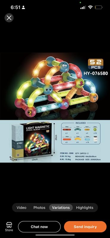 Light Magnetic Blocks, STEM Toy with Diamond Surface & Natural Colours