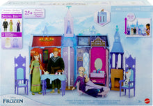 Mattel Disney Frozen Dolls & Doll House, Ultimate Arendelle Adventure Portable Castle (2+ ft) with 3 Fashion Dolls, Olaf Figure & 25+ Accessories