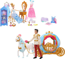 Disney Princess Mattel Cinderella Set with 2 Fashion Dolls, Horse & Carriage, Furniture, 4 Animal Friends & 45 Accessories, Ultimate Movie Gift Set