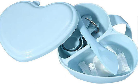 Heart Shaped Bowl Face Pack Mixing Bowl Tool Kit For Beauty Makeup Spa With Lid Widely Used Homemade Clay Film Tools Easy To Clean Dustproof (blue1pc)