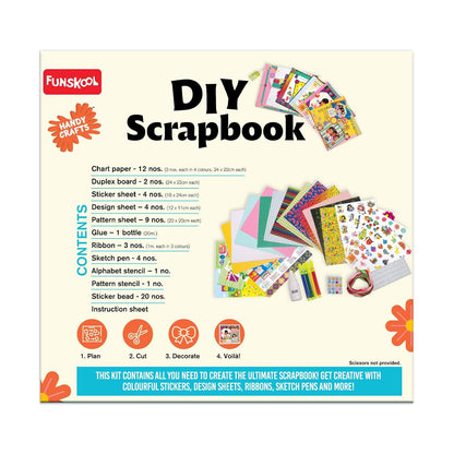 Handycrafts Funskool Scrapbook Kit, Stick, Sketch, Design & More, DIY Kit, Art and Craft Set for Kids, Learning, Fun & Engaging Activity for Childrens, Gift Set for Kid, Age 5+ Years