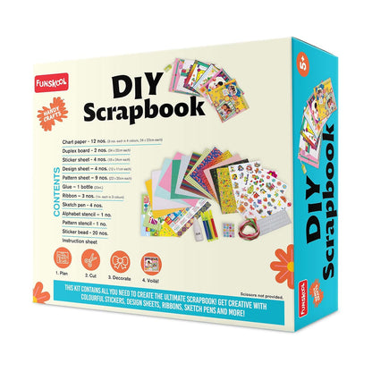 Handycrafts Funskool Scrapbook Kit, Stick, Sketch, Design & More, DIY Kit, Art and Craft Set for Kids, Learning, Fun & Engaging Activity for Childrens, Gift Set for Kid, Age 5+ Years