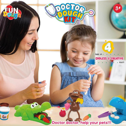 Fundough - Doctor Dough Kit, Shaping and Sculpting Playset, 3years +, Multi-Colour