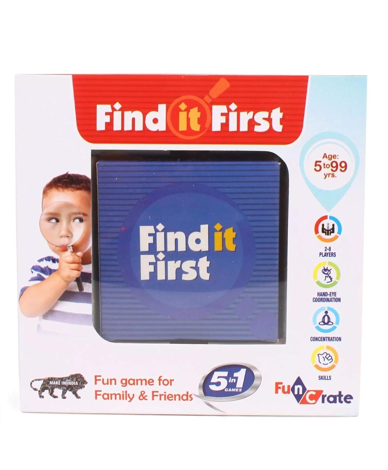 Find It First Premium 5-in-1 Family Card Game - 57 Cards
