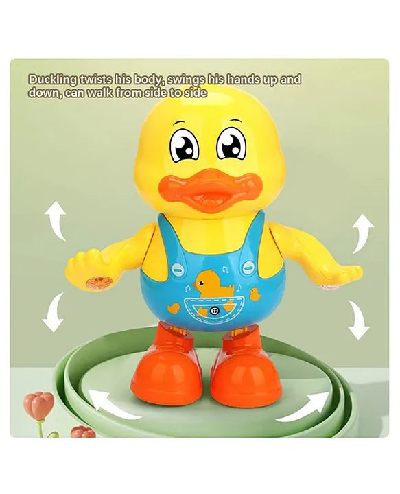 Musical & Dancing Funny Duck with 3D Light Toy for Kids  (Multicolor)