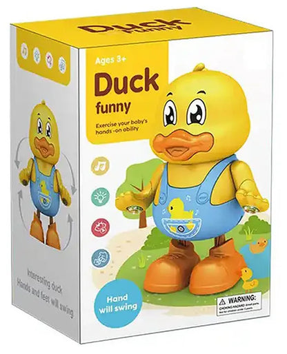 Musical & Dancing Funny Duck with 3D Light Toy for Kids  (Multicolor)