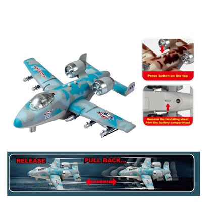 Die-Cast Military Fighter Jet with Light & Sound