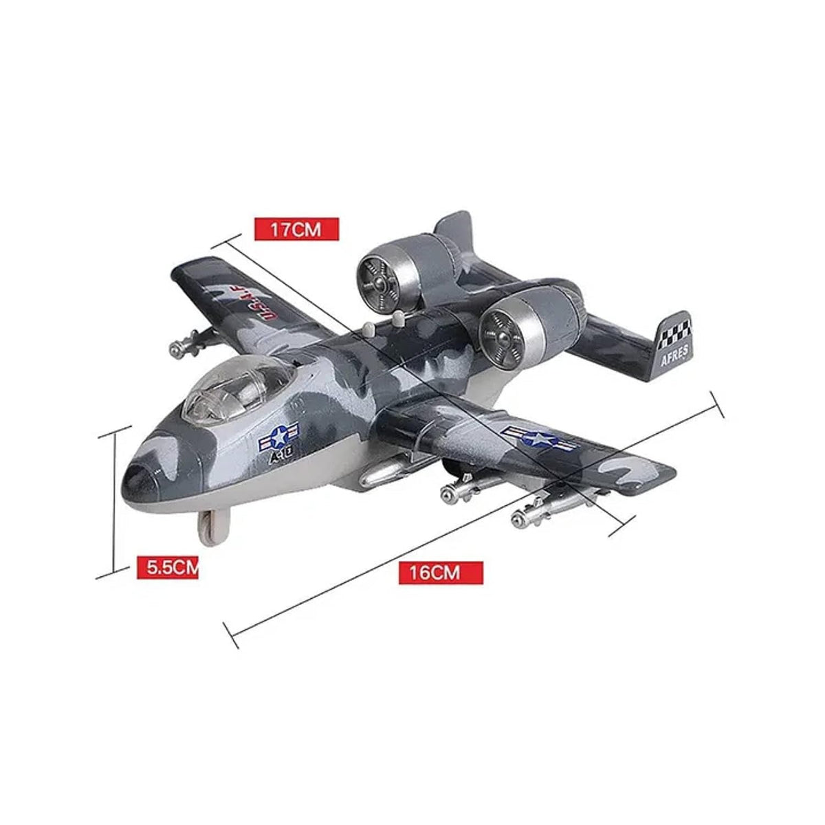 Die-Cast Military Fighter Jet with Light & Sound