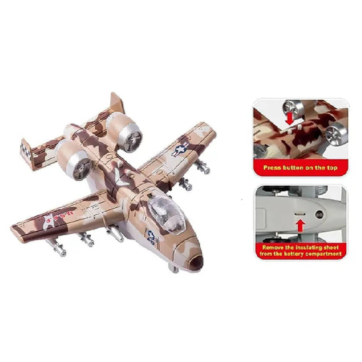 Die-Cast Military Fighter Jet with Light & Sound
