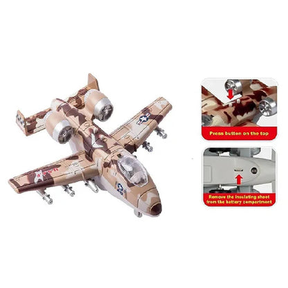 Die-Cast Military Fighter Jet with Light & Sound