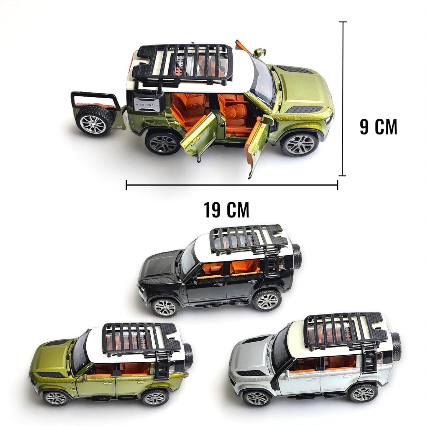 Die-cast Car 1:22 Scale Remote Control Car with Lights, Sound, Mist Spray, Openable Doors & Rechargeable Battery | RC Toy Car for Kids & Collectors (Die-Cast Defender Edition)
