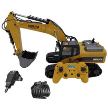 wheelfun 1/14 HUINA RC Metal Excavator 580 2.4G Excavator Truck Model Smoke LED Display Radio Controller Bit Comes with Light and Sound