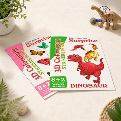 3D Colouring Stickers Book