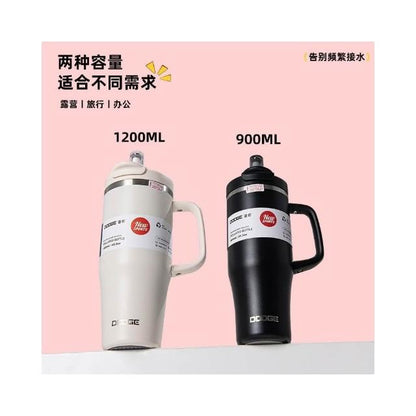 Dodge Premium Dual-Drink Insulated Mug with Straw, 900ml, 304 Stainless Steel, with Handle, Insulated Mug, Elephant Mug, Magnetic Straw Lid, Travel Mug