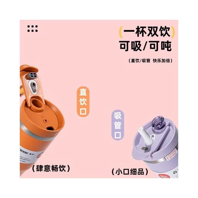 Dodge Premium Dual-Drink Insulated Mug with Straw, 900ml, 304 Stainless Steel, with Handle, Insulated Mug, Elephant Mug, Magnetic Straw Lid, Travel Mug